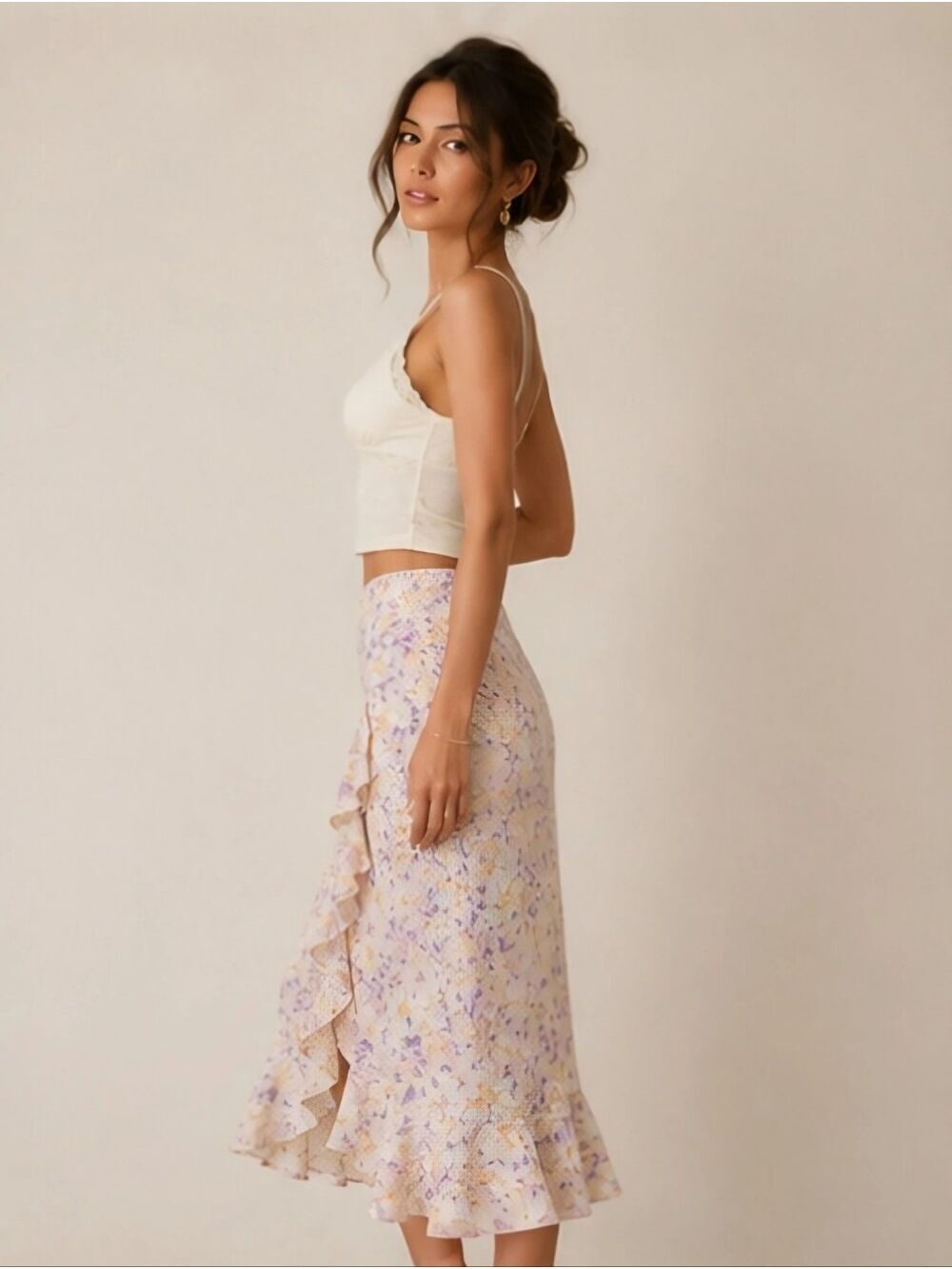 Anthropologie Skye Ruffled Faux Wrap Skirt XS (US 0/2) - Picture 3 of 9